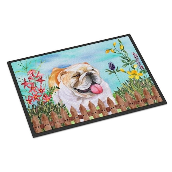 Carolines Treasures Carolines Treasures CK1201MAT English Bulldog Spring Indoor or Outdoor Mat - 18 x 27 in. CK1201MAT - main